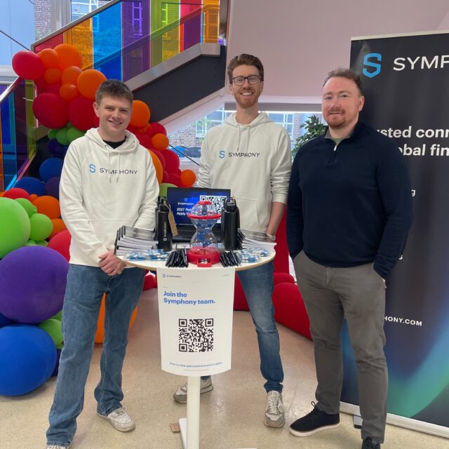 A great morning at Queen’s University Belfast 👋

Our Syms visited the Computer Science Building today, meeting students and chatting about all things placements, careers and life at Symphony!

Thanks to everyone who stopped by to say hello, we hope to see some of you again soon! 💙

#WeAreSyms #Symphony #Queen’sUniversityBelfast #EarlyCareers #Placements