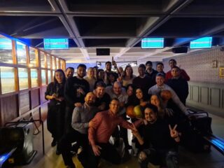 The London team having lots of fun at the “Start of 2022 Party” 🎉  Who knew we had some competitive #syms 👀 🎳 #bowling #karaoke #london #celebrations
